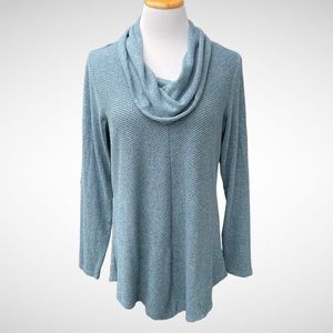 AGB Ribbed Asymmetrical Cowlneck Long-Sleeve Sweater